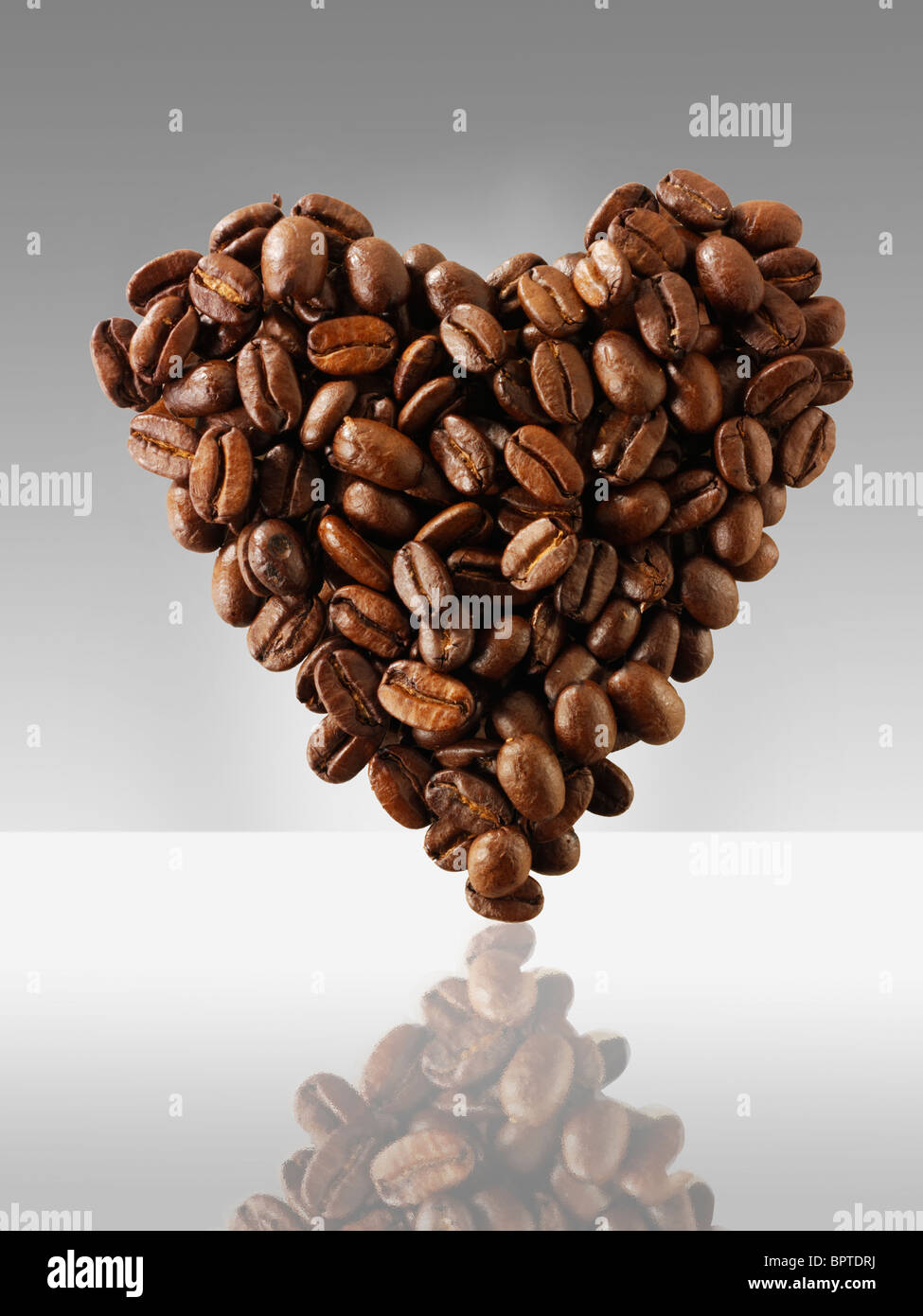 `Coffee beans in a heart shape, I love Coffee photo, picture & image Stock Photo